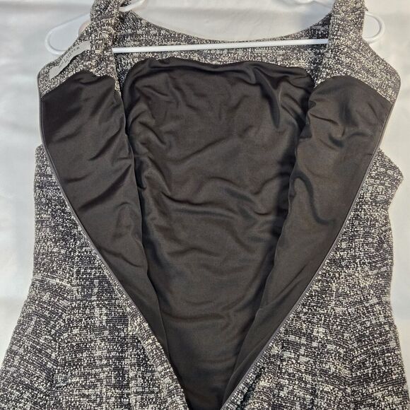 MM LaFleur The Lydia Boucle Black White Tweed Twist Strap Sheath Career Dress 10 - Picture 6 of 11